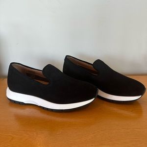 Aquatalia black suede waterproof slip in sneakers